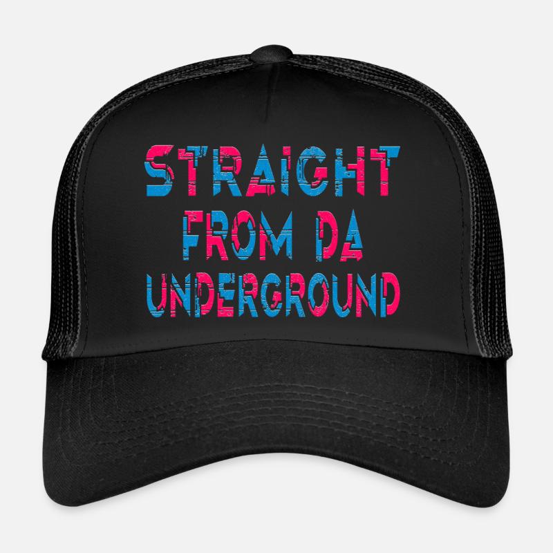 Direkt aus der U-Bahn - Trucker Cap - Schwarz/Schwarz