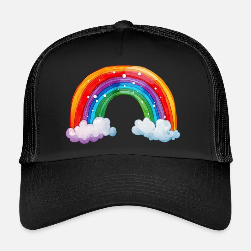 Multicolored Bridge to Happiness-LGBT Pride - Trucker Cap - black/black