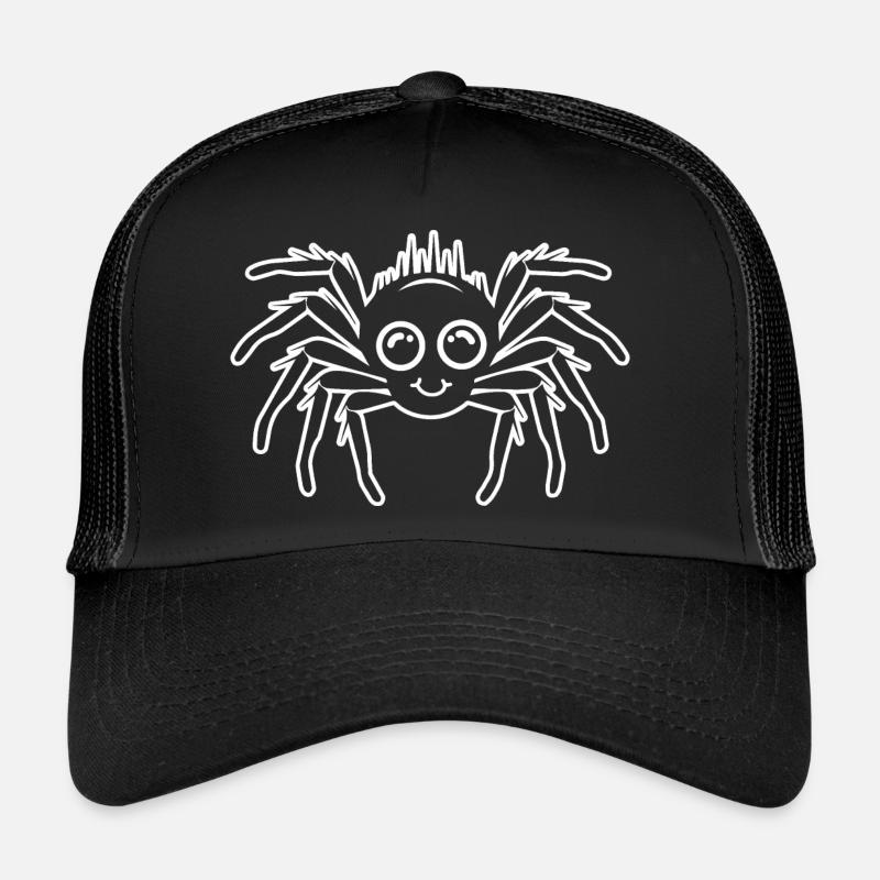 Spinne Spinnen Tiere - Trucker Cap - Schwarz/Schwarz