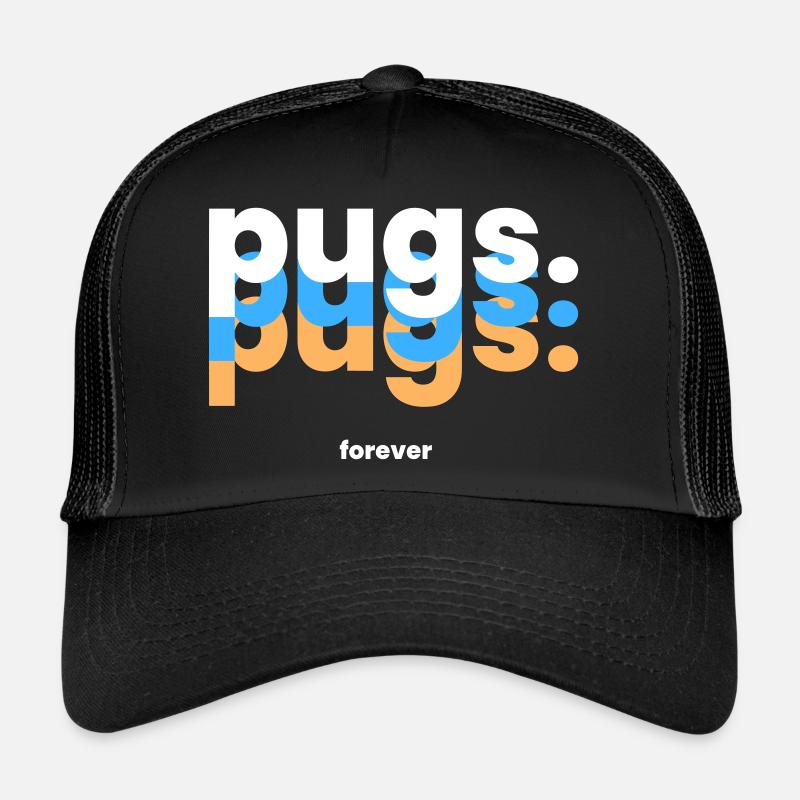 Für immer Möpse - Der Niedliche Begleiter - Trucker Cap - Schwarz/Schwarz