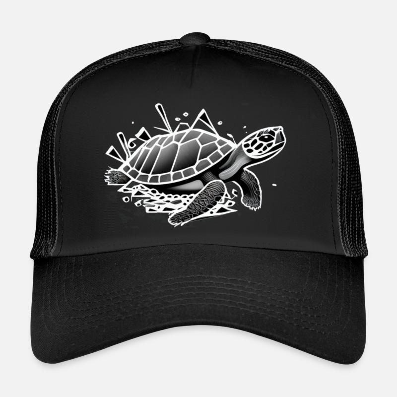 Geo_Schildkröte_3 - Trucker Cap - black/black