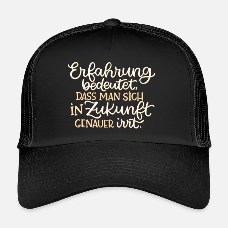 Erfahrung und genauer irren - Trucker Cap - Schwarz/Schwarz