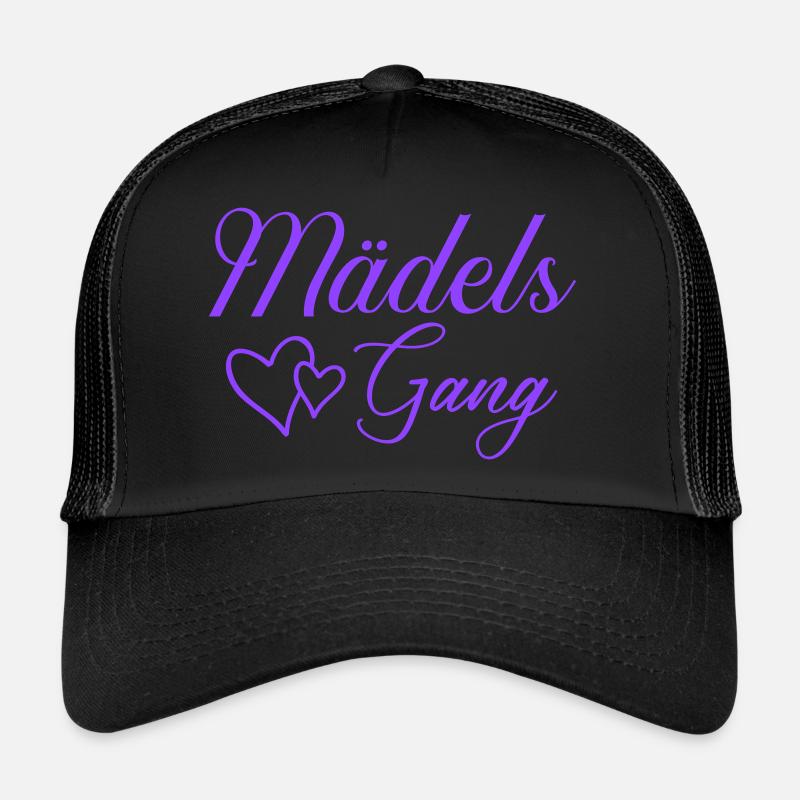 mädels gang - Trucker Cap - Schwarz/Schwarz