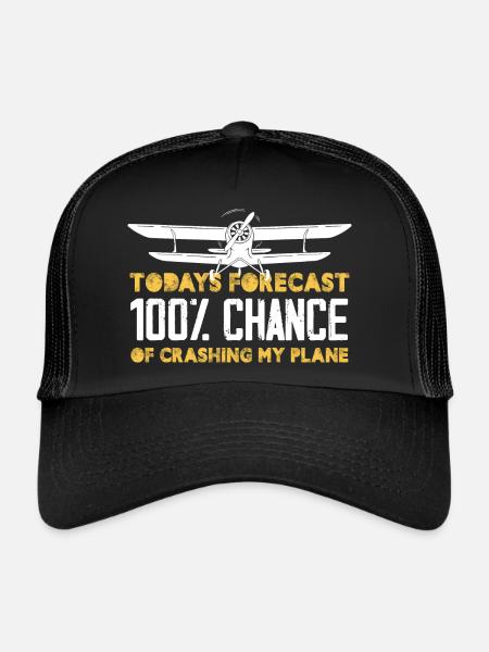 prévisions d’aujourd’hui 100 chances de crash Design - Casquette trucker  - noir/noir - Devant