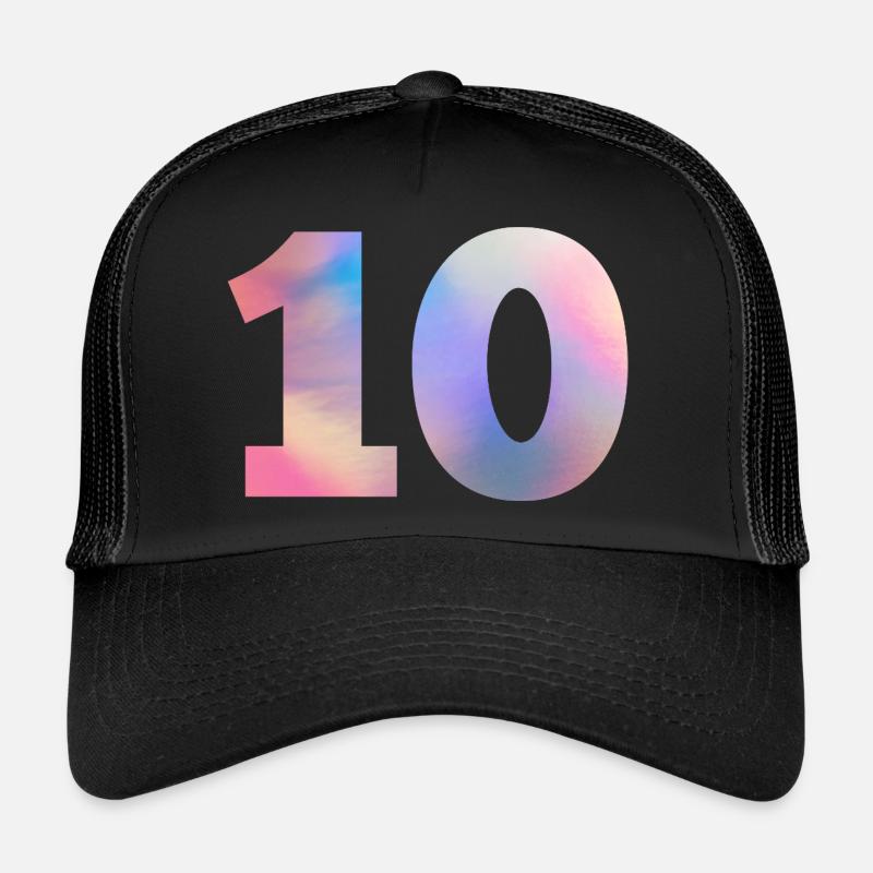 Bunte Zahl 10 Trucker Cap