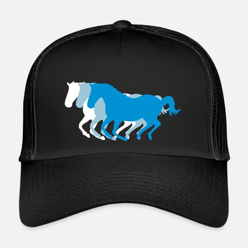 Three galloping horses 3 colors Trucker Cap