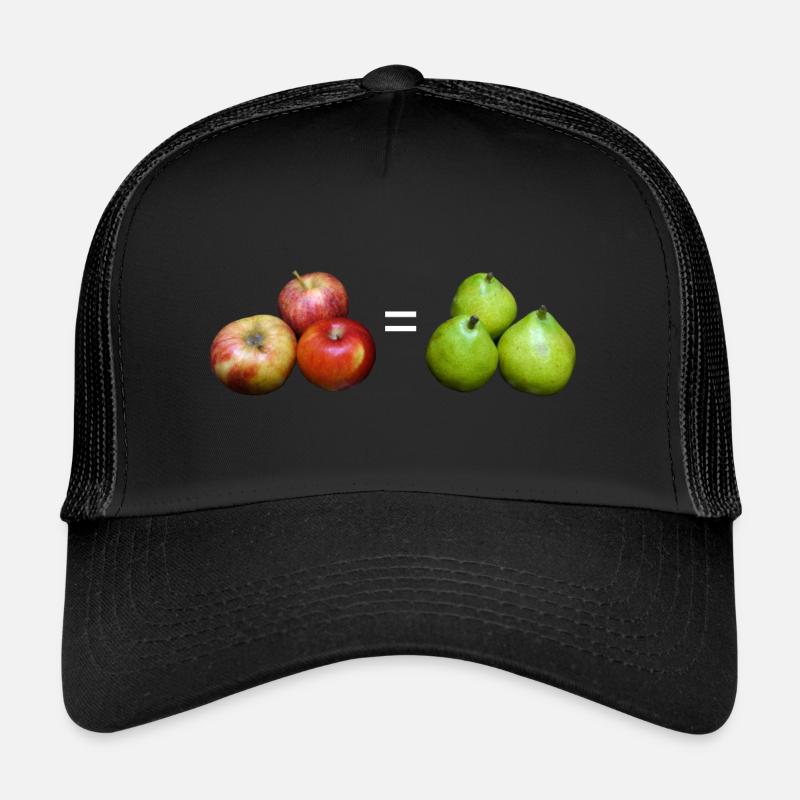 Compare apples to pears, fruit, apple, pear Trucker Cap
