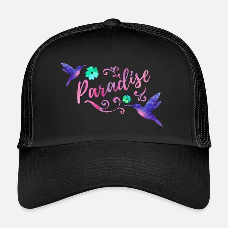 Paradise Watercolor - Trucker Cap - Schwarz/Schwarz