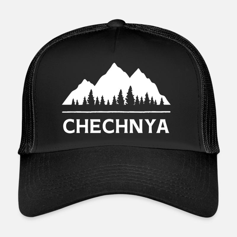 Tschetschenien Chechnya Chechen Tschetschenisch - Trucker Cap - Schwarz/Schwarz