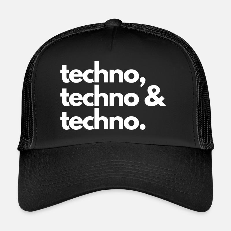 Techno, techno & techno - Trucker Cap - black/black