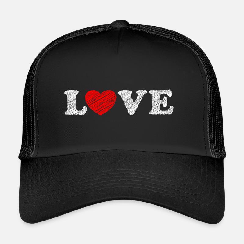 Love Heart Scribble Trucker Cap