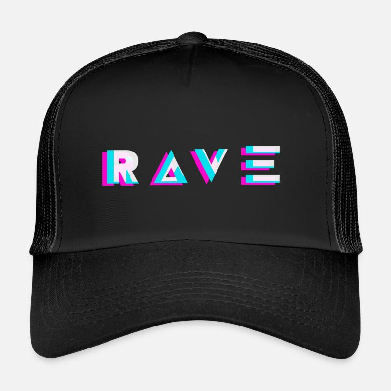 Rave Festival Techno Gift - Trucker Cap - black/black