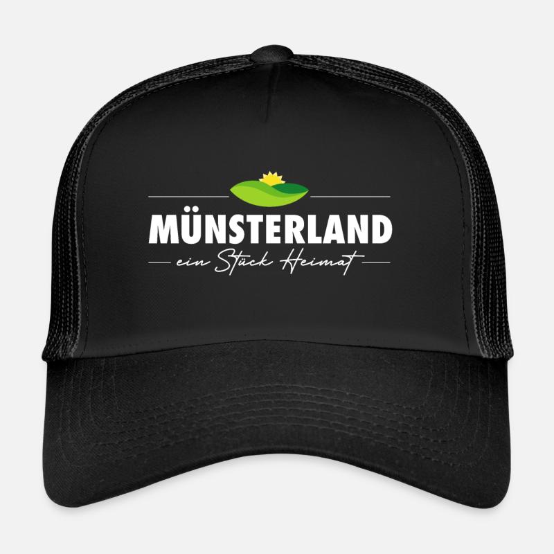 Münsterland - ein Stück Heimat - Trucker Cap - Schwarz/Schwarz