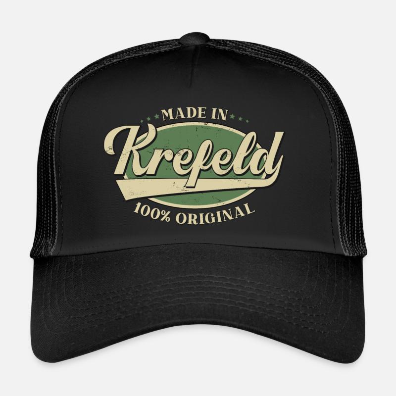 Krefeld Krefelder Original Retro - Trucker Cap - Schwarz/Schwarz