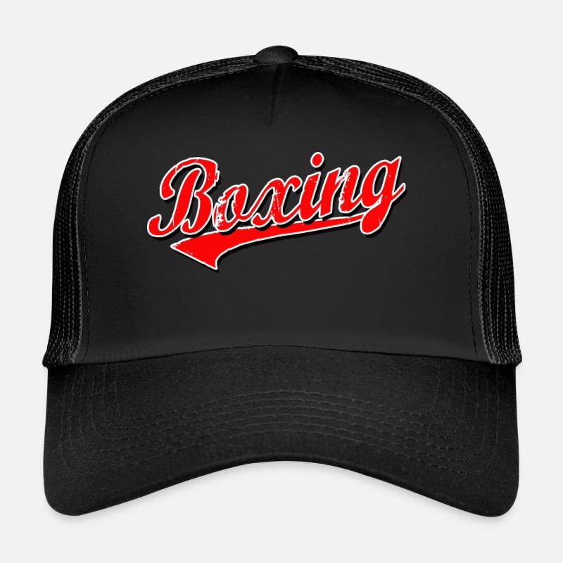 box boxing boxer mma fight kick punch sparring ko - Trucker Cap - Schwarz/Schwarz