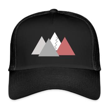 Berge; Bergpanorama - Trucker Cap - Schwarz/Schwarz - Vorne