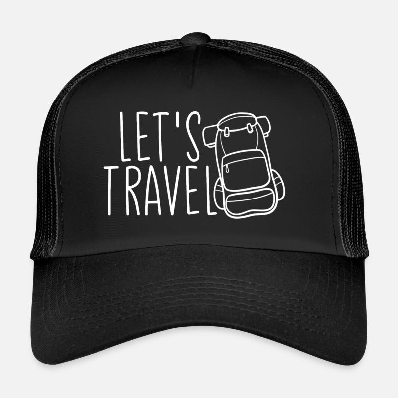 Let's Travel Backpack Trucker Cap