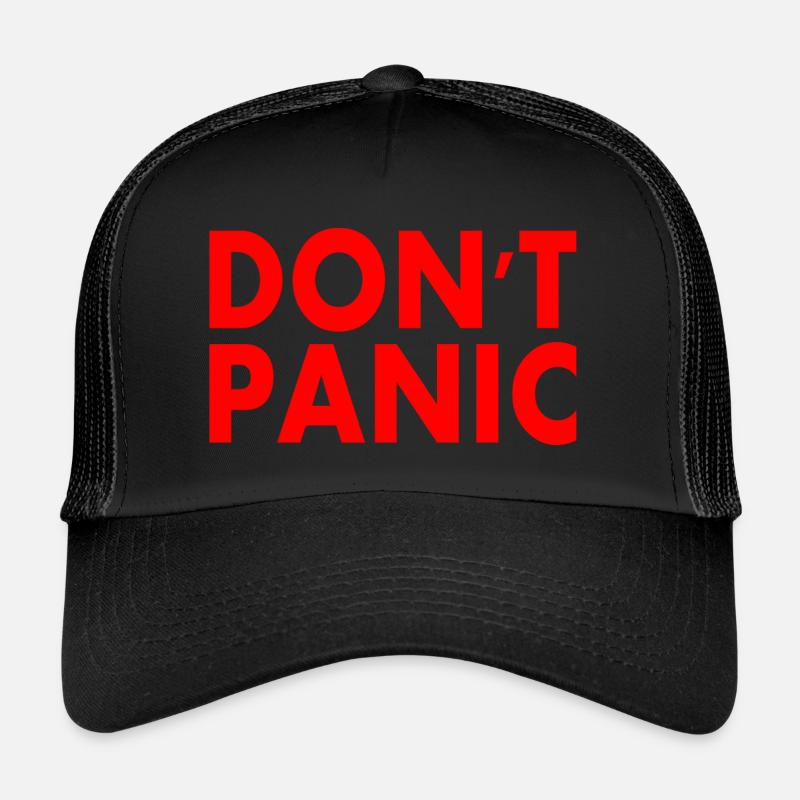 don't panic - Trucker Cap - Schwarz/Schwarz