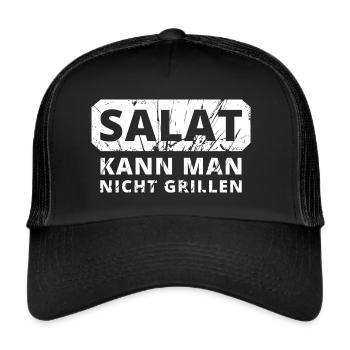 salat kann man nicht grillen Grillmeister Grill - Trucker Cap - Schwarz/Schwarz - Vorne