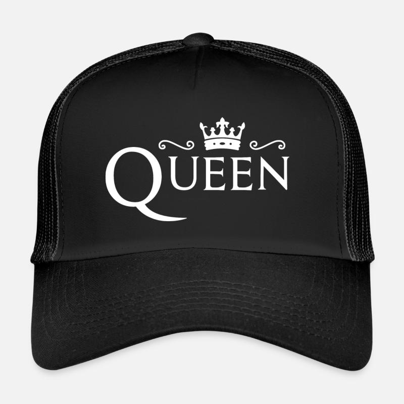 Pärchen Design! King - Queen! - Trucker Cap - Schwarz/Schwarz