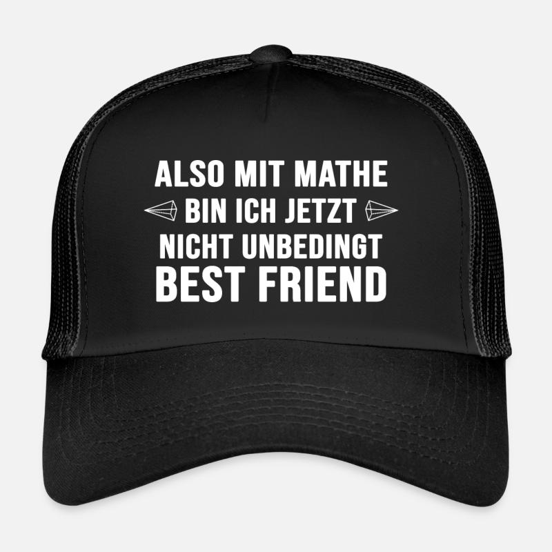 Mathe Schulstunde Mathematik Lösungsweg Rechenweg - Trucker Cap - Schwarz/Schwarz