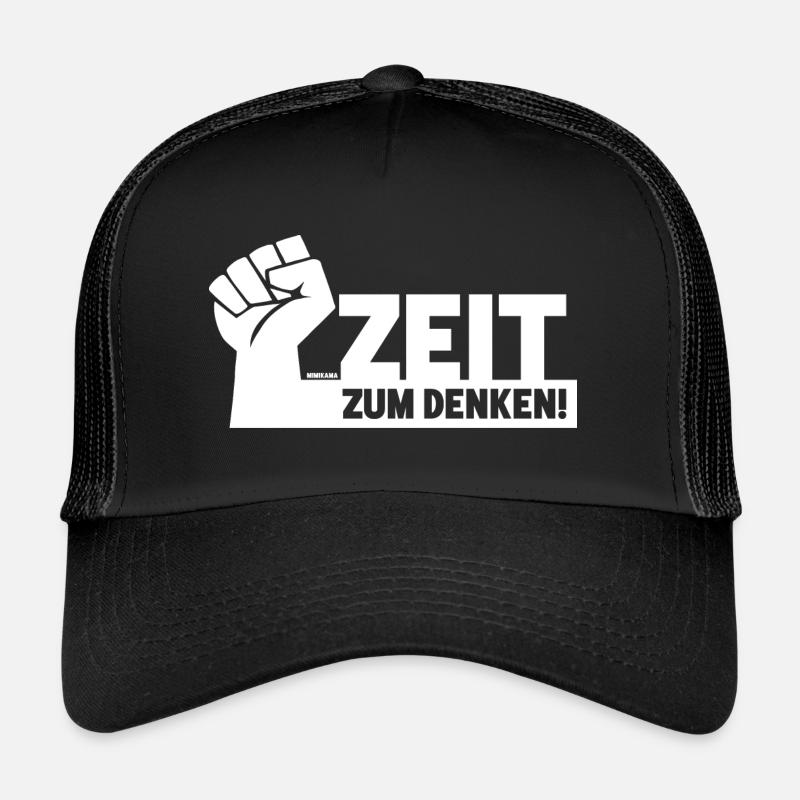 Zeit zum Denken - Trucker Cap - Schwarz/Schwarz