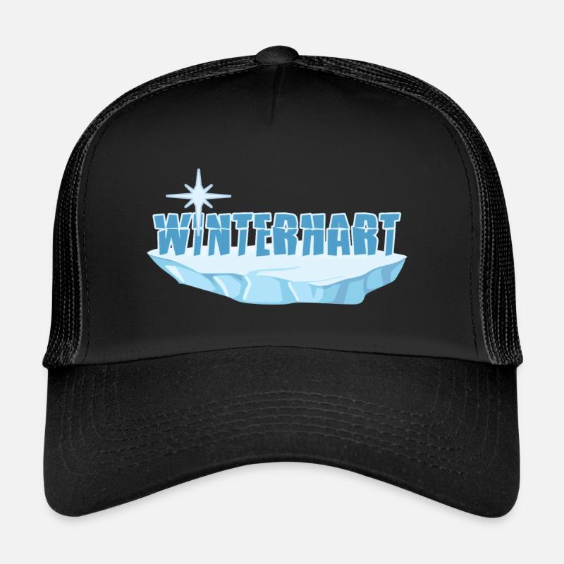 Eisbaden winterhart Winterbader Winterschwimmen - Trucker Cap - Schwarz/Schwarz