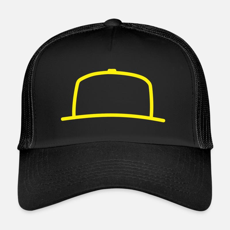 Cap-Cap-Gelb - Trucker Cap - Schwarz/Schwarz