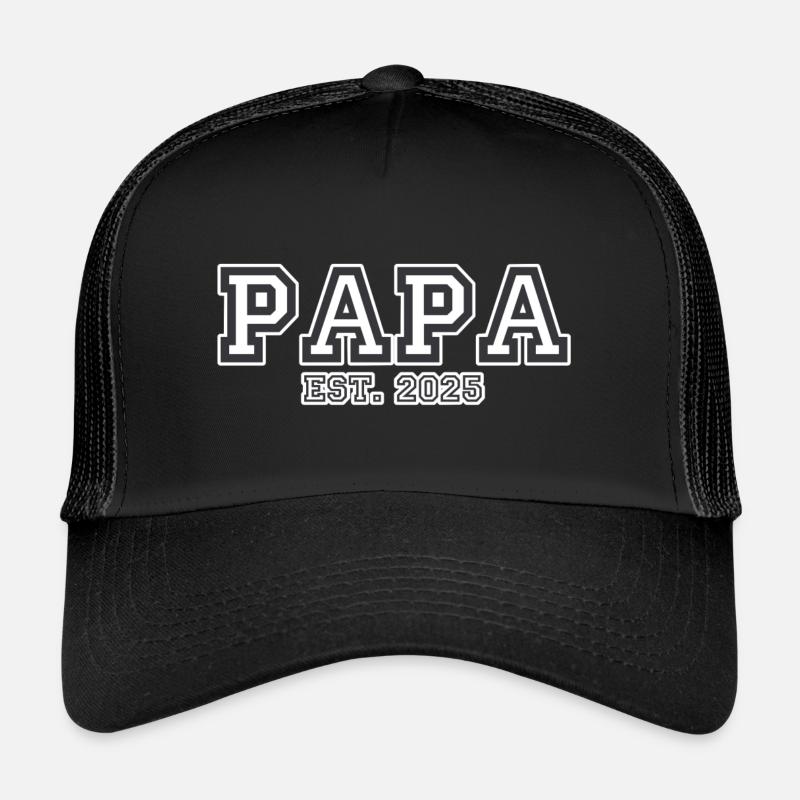 PAPA EST. 2025 - Trucker Cap - Schwarz/Schwarz