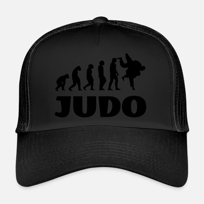 Judo Evolution Judoka Kaempfer Selbstverteidigung - Trucker Cap - Schwarz/Schwarz