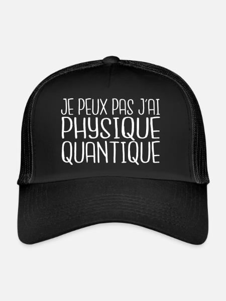 Je peux pas j'ai physique quantique - Casquette trucker  - noir/noir - Devant