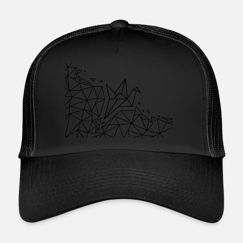 Geometrischer Origami Kran Trucker Cap