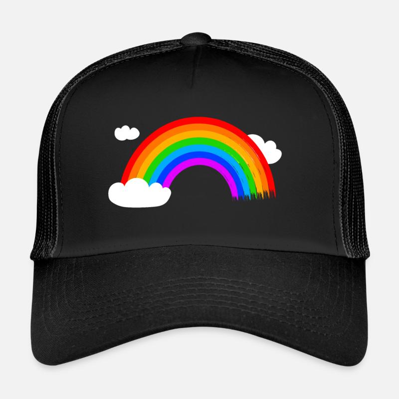 Regenbogen - Trucker Cap - Schwarz/Schwarz