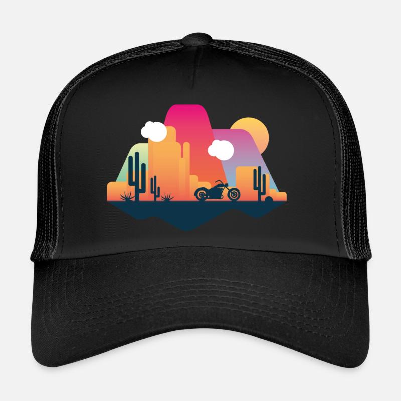 Désert Chopper - Casquette trucker  - noir/noir