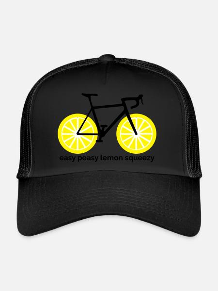 Peasy citron pressé - Casquette trucker  - noir/noir - Devant