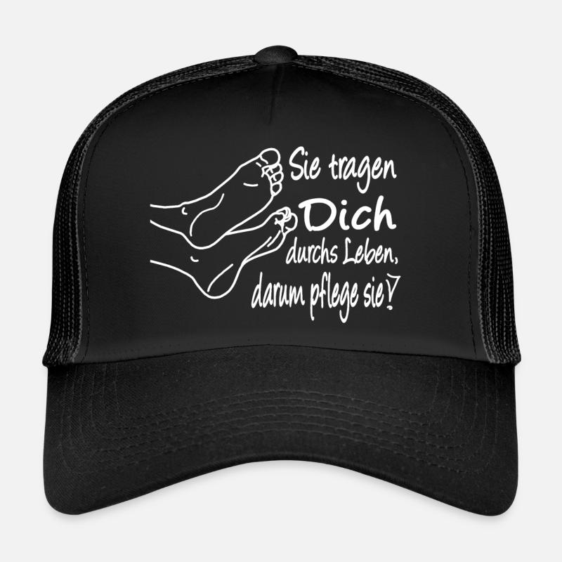 Fußpflege - Trucker Cap - Schwarz/Schwarz