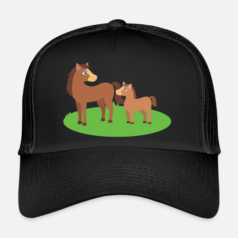 Pferd Mutter und Kind Trucker Cap