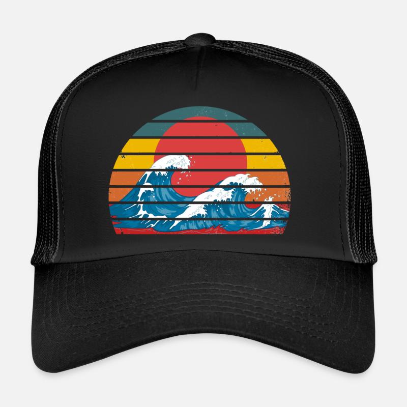 Die große Welle vor kanagawa retro Trucker Cap