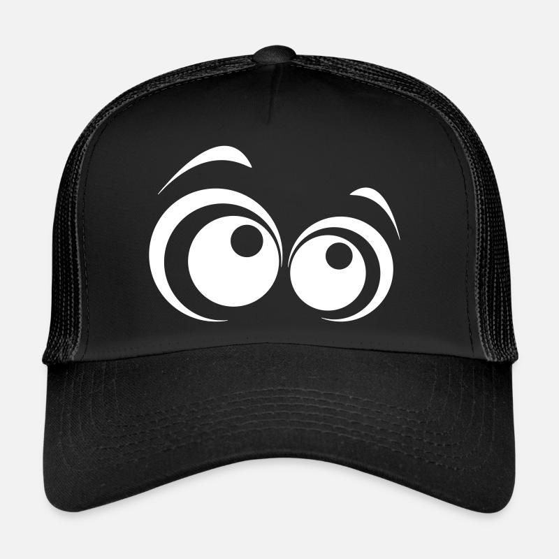 Lüstige Augen - Trucker Cap - Schwarz/Schwarz