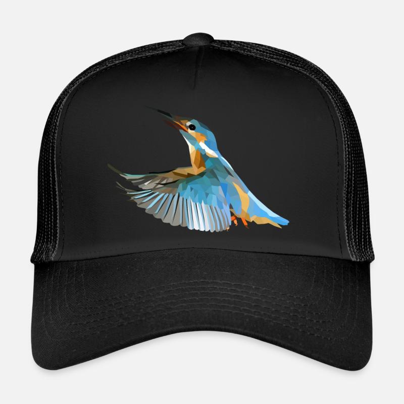Polyart Eisvogel - Trucker Cap - Schwarz/Schwarz