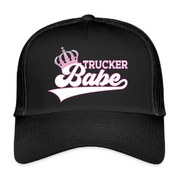 TRUCKER BABE LKW FAHRERIN - Trucker Cap - Schwarz/Schwarz - Vorne