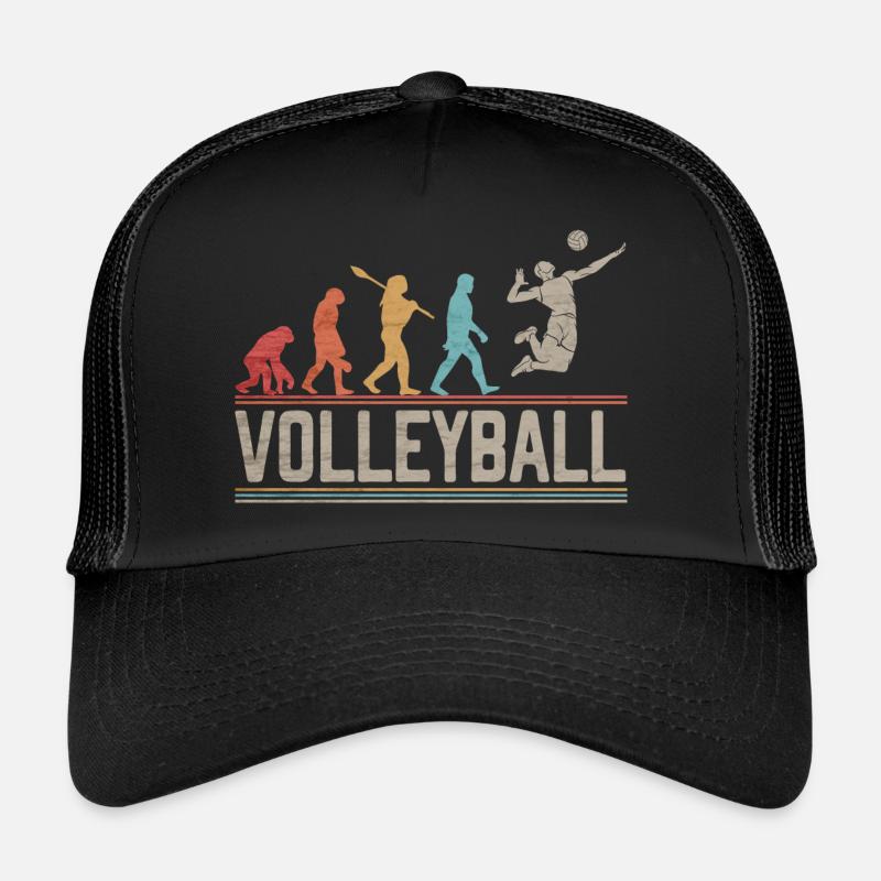 Volleyball Evolution Evolution des Volleyballs - Trucker Cap - Schwarz/Schwarz