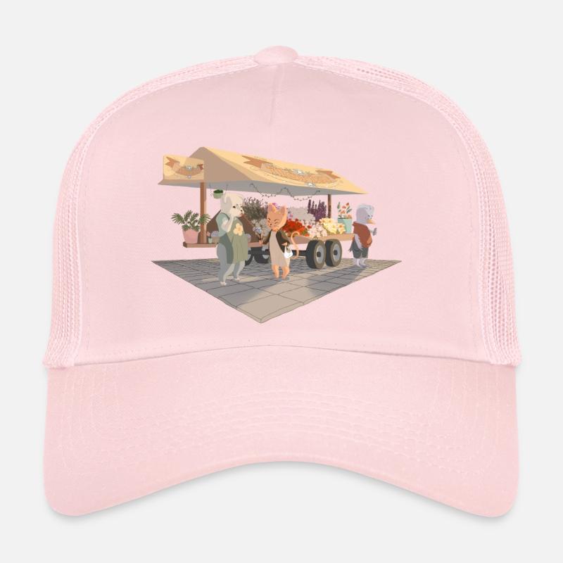 Chat achetant des fleurs Casquette trucker 