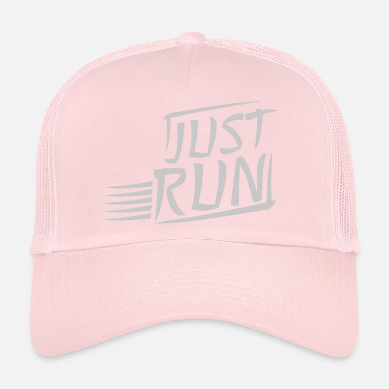 Motto Just Run Design Trucker Cap