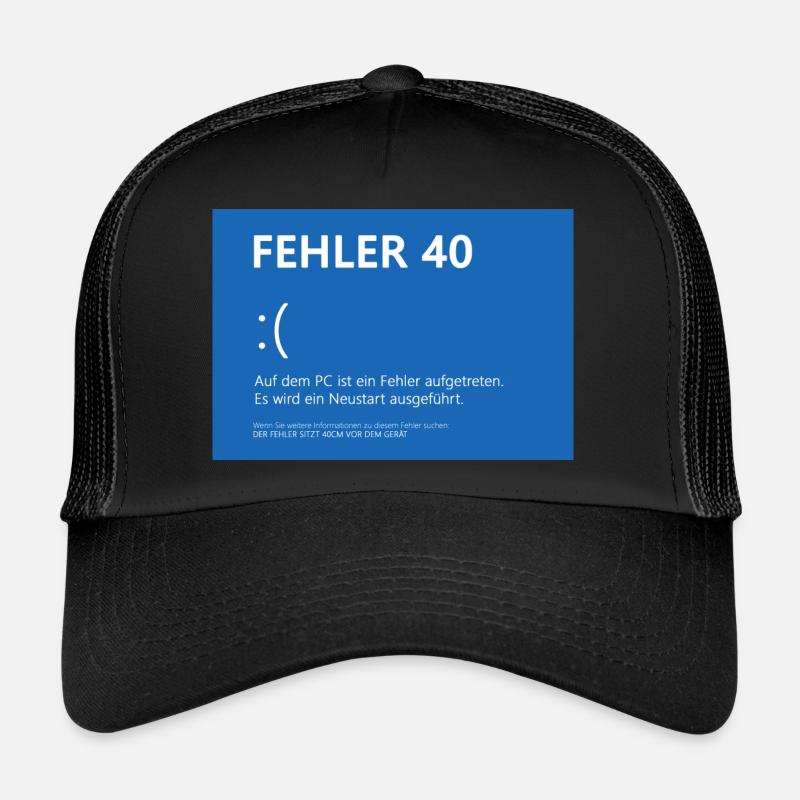 Fehler 40 - Trucker Cap - Schwarz/Schwarz
