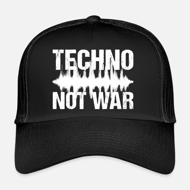 Techno Not War Peace Music Techno Trucker Cap