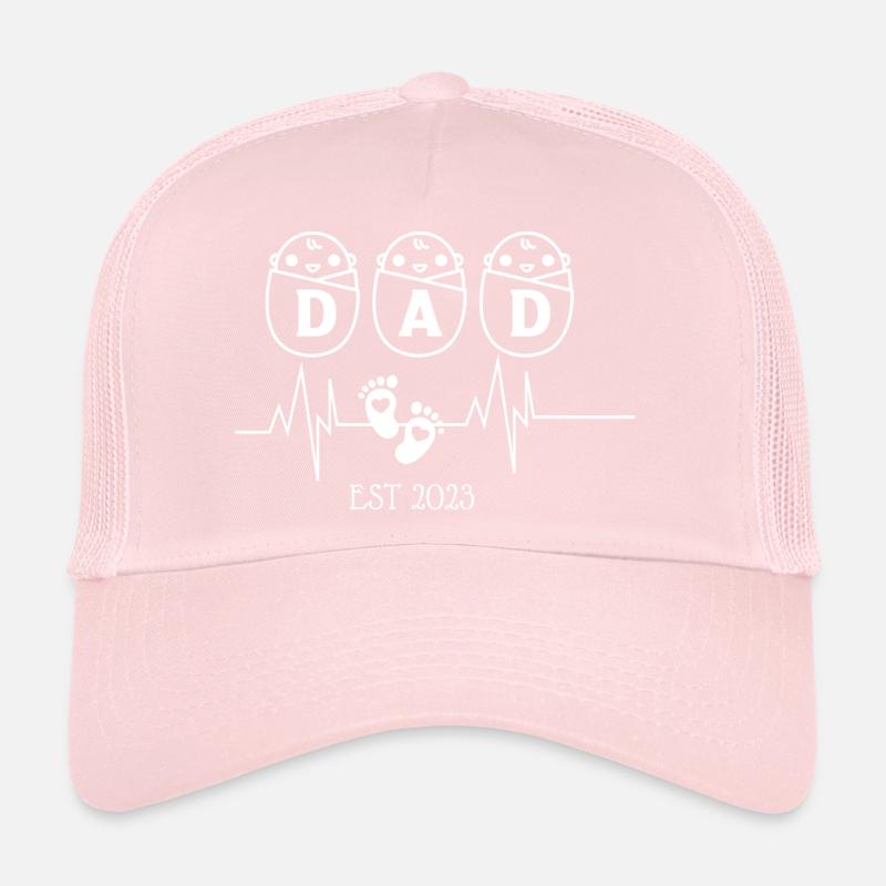 Dad EST 2003 Heartbeat Trucker Cap