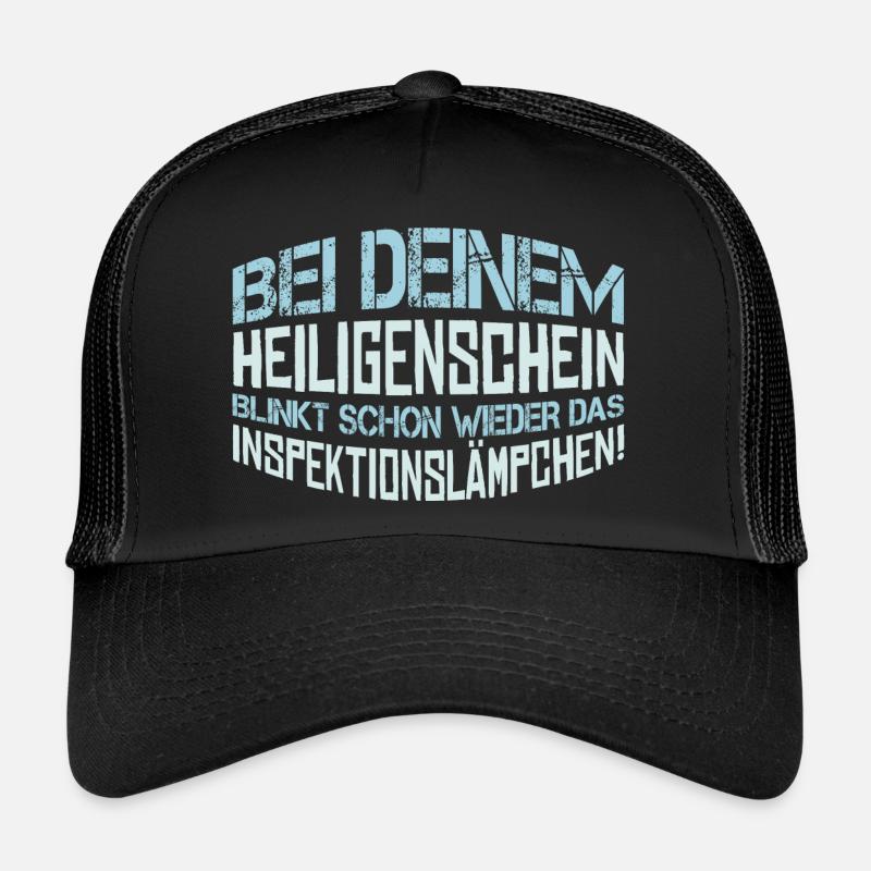 Heiligenschein - Spruch Statement Fun Sarkasmus - Trucker Cap - Schwarz/Schwarz