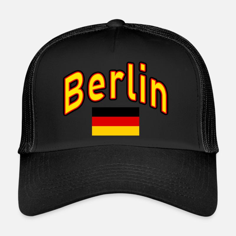 Berlin deutschland flagge - Trucker Cap - Schwarz/Schwarz