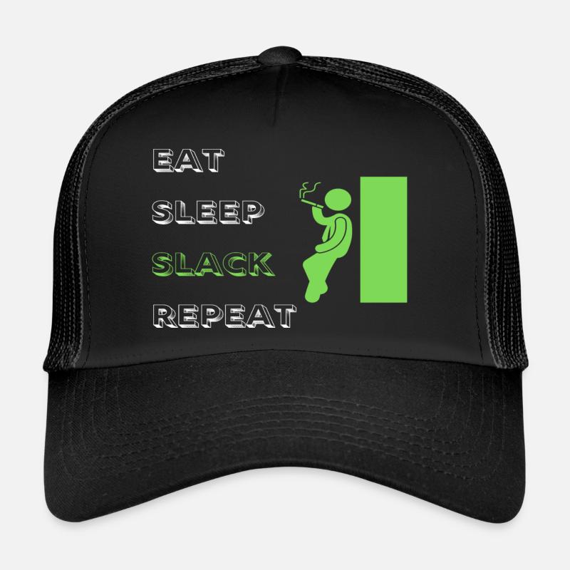 Eat Sleep Slack Repeat Trucker Cap